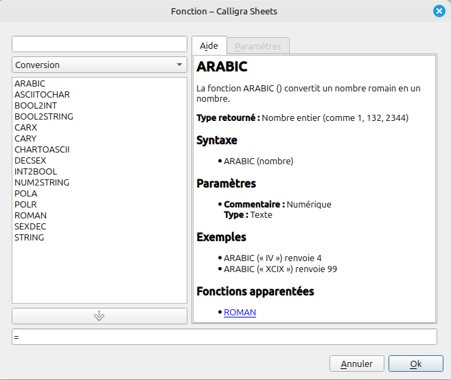 fonction conversion